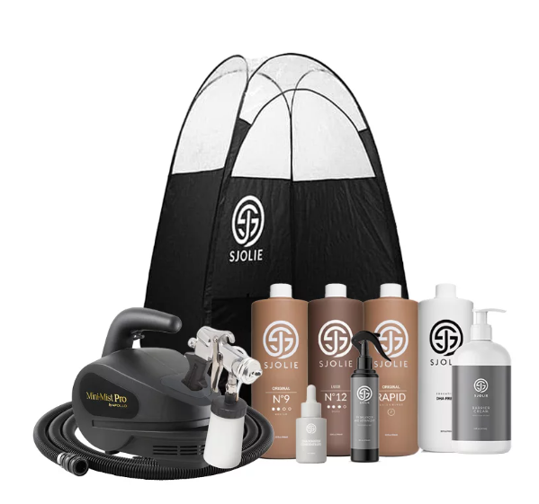 Apollo Mini Mist Deluxe Premier Spray Tan Kit gives pros a portable HVLP spray tan kit rated for up to 25 to 35 tans per day.